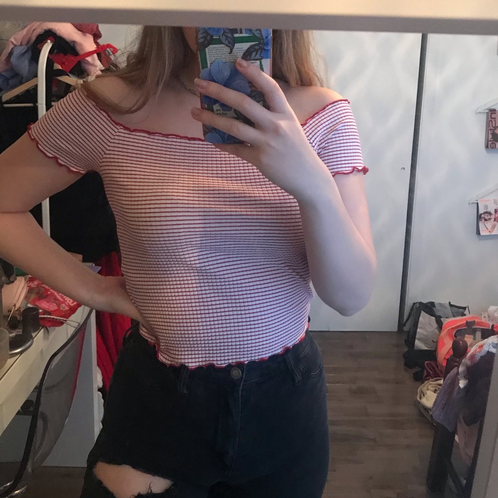 Red Off-The-Shoulders Top